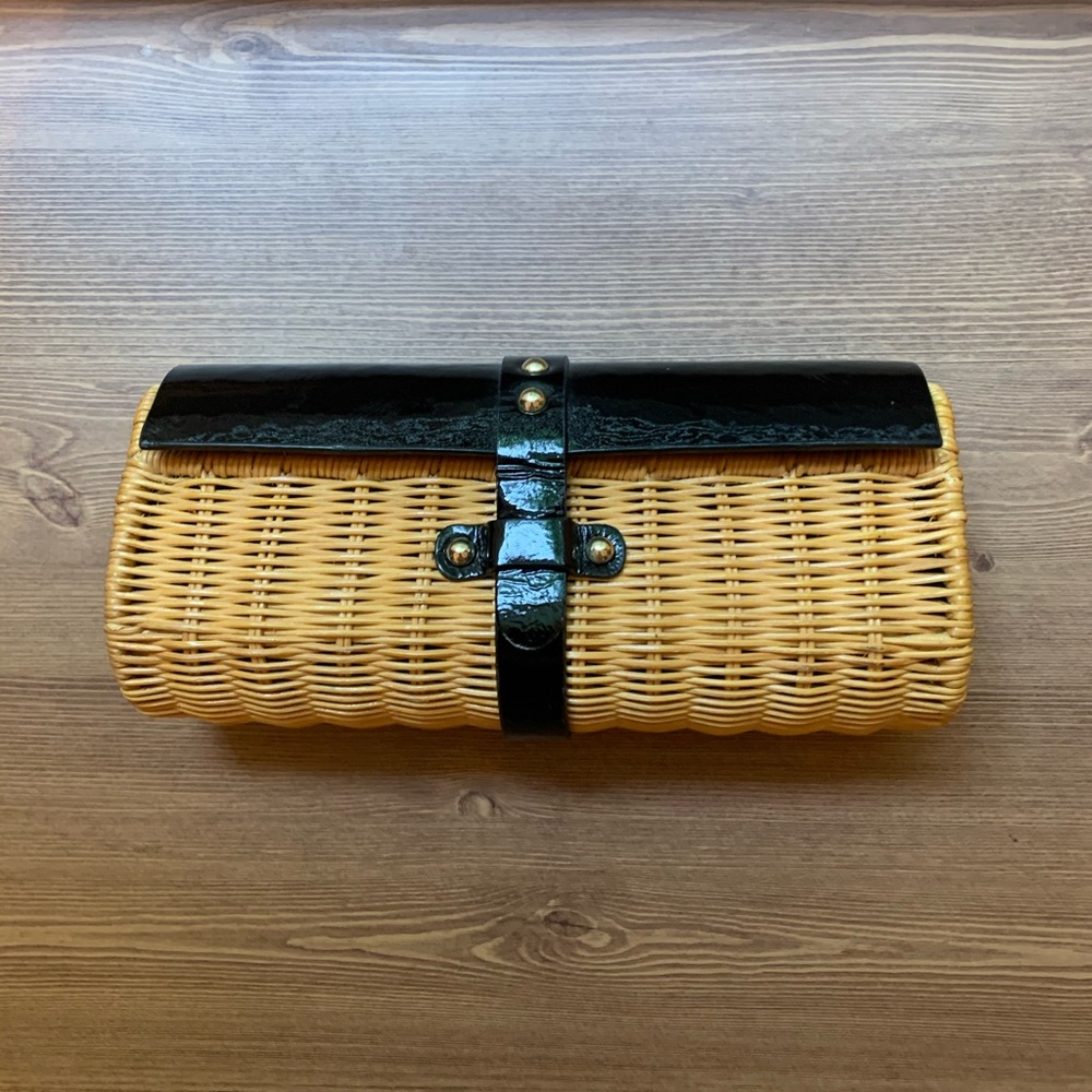 JCrew straw clutch- gently used, good condition
